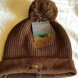 Brown Kids Pom-Pom Beanie